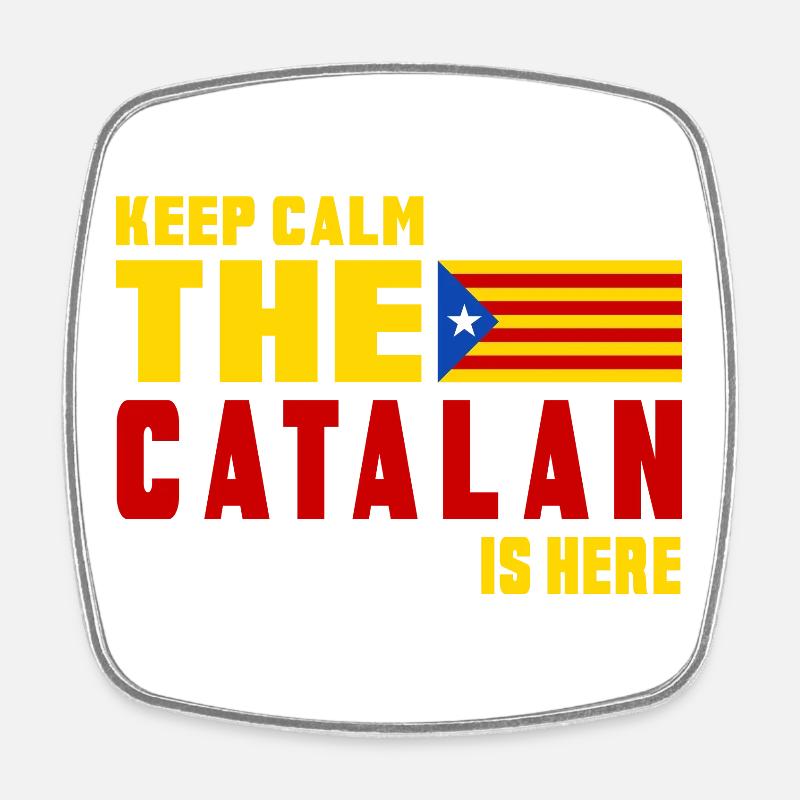 Keep Calm Katalonien Flaggen Design - Viereckiger Kühlschrankmagnet - Weiß