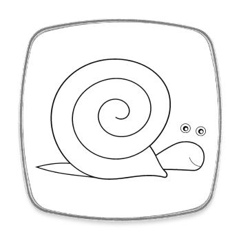 Escargot - Magnet carré - blanc - Devant