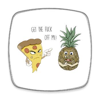Get the fuck off me - Square fridge magnet - white - Front
