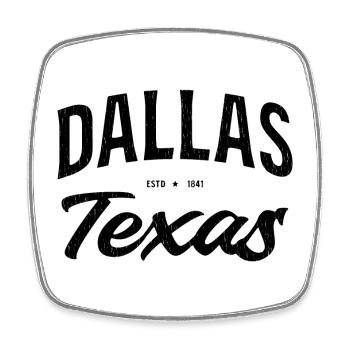 Dallas Texas USA Foundation Year Design - Square fridge magnet - white - Front