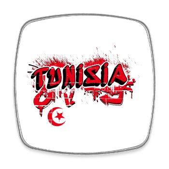 Tunesien Graffiti Flaggen Design - Viereckiger Kühlschrankmagnet - Weiß - Vorne