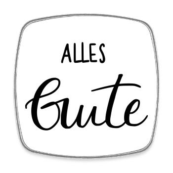 Alles Gute - Viereckiger Kühlschrankmagnet - Weiß - Vorne