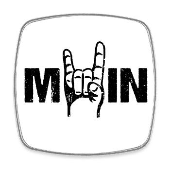 Moin Rock n Roll Rocker - Viereckiger Kühlschrankmagnet - Weiß - Vorne