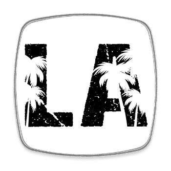 Los Angeles LA Palm Trees - Viereckiger Kühlschrankmagnet - Weiß - Vorne