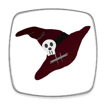 Hexenhut, Halloween Outfit, für mama - Viereckiger Kühlschrankmagnet - Weiß - Vorne