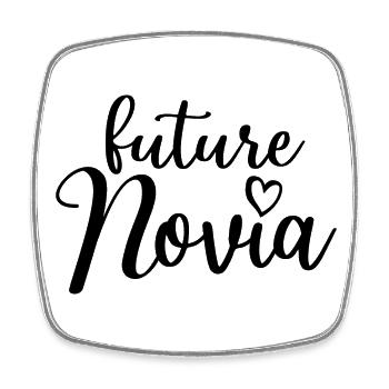 Future Novia Girlfriend Engagement Wedding Gift - Square fridge magnet - white - Front