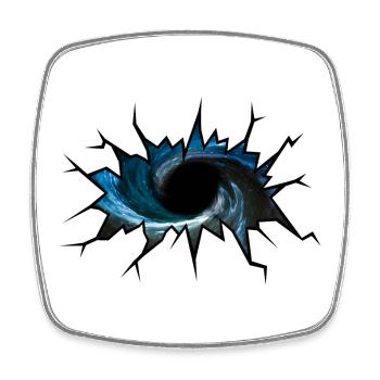 Black hole - Square fridge magnet - white - Front