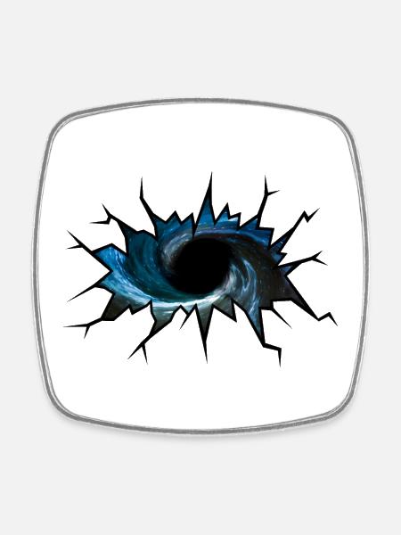 Black hole - Square fridge magnet - white
