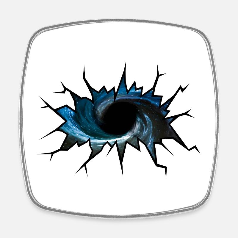 Black hole - Square fridge magnet - white