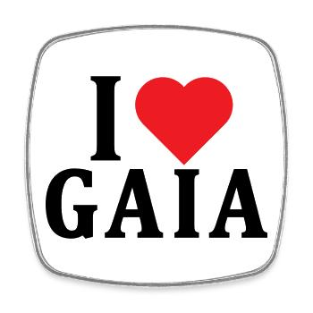 T-Shirt Ich liebe Gaia T-Shirt Geschenkidee - Viereckiger Kühlschrankmagnet - Weiß - Vorne