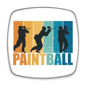 Paintball Paintballer Gotcha Vintage Cadeau - Magnet carré - blanc - Devant