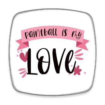 Le paintball est mon amour - Gotscha Gift - Magnet carré - blanc - Devant