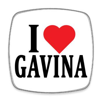 t-shirt J’adore Gavina idée cadeau t-shirt - Magnet carré - blanc - Devant