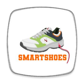 Smartschuhe - Viereckiger Kühlschrankmagnet - Weiß - Vorne