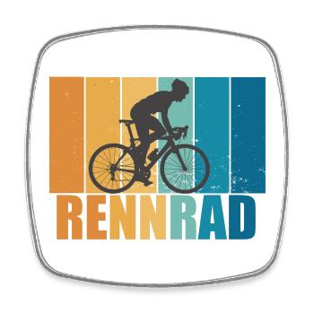 Rennrad Vintage Retro Radsport Fahrrad Geschenk - Viereckiger Kühlschrankmagnet - Weiß - Vorne
