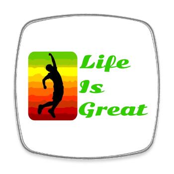 Life is great! - Square fridge magnet - white - Front