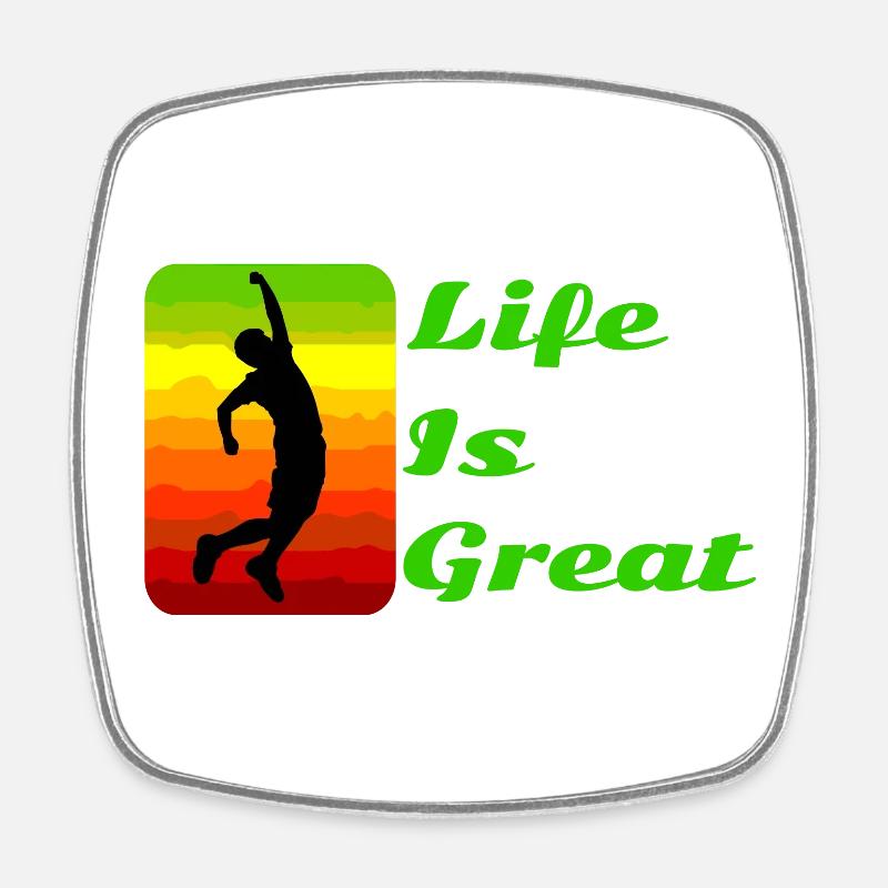 Life is great! - Square fridge magnet - white