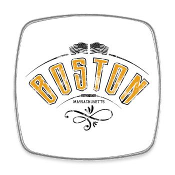 Boston Grunge-Effekt - Viereckiger Kühlschrankmagnet - Weiß - Vorne