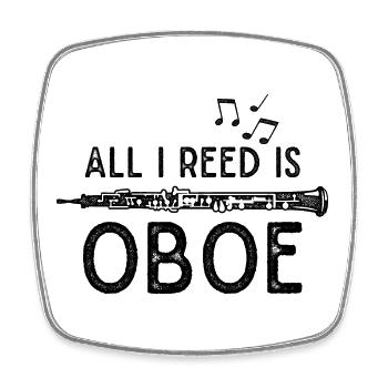 Oboe Oboist Orchester Musiker - Viereckiger Kühlschrankmagnet - Weiß - Vorne