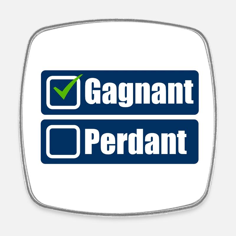 Gagnant - Magnet carré - blanc