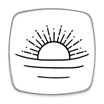 soleil détendu - Magnet carré - blanc - Devant