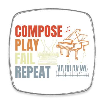 Piano Player Routine - Square fridge magnet - white - Front