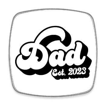 Dad Est. 2023, Dad To Be, Pregnancy Announcement - Square fridge magnet - white - Front
