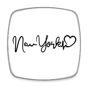 New York Herzschlag NYC - Viereckiger Kühlschrankmagnet - Weiß - Vorne