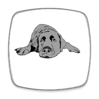 Labrador - Magnet carré - blanc - Devant