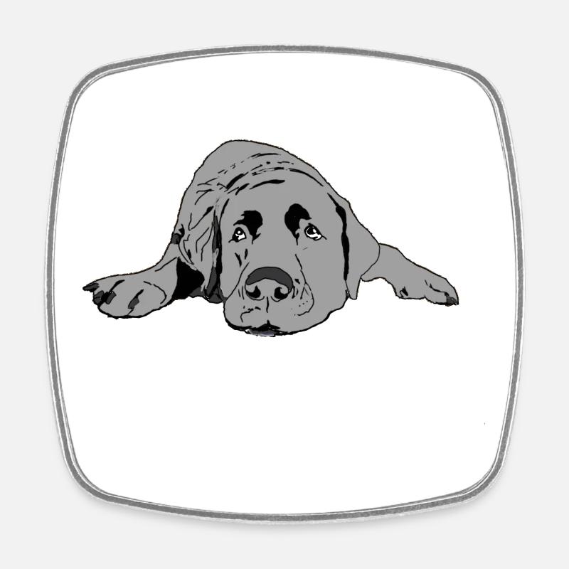 Labrador - Magnet carré - blanc
