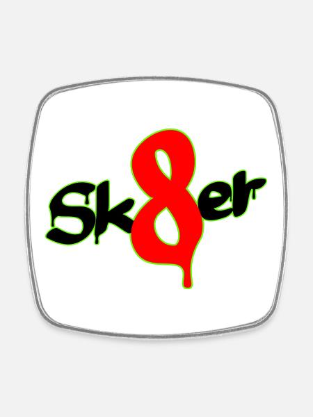 Sk8er - Square fridge magnet - white