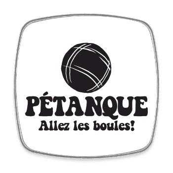 3 Boulekugeln für Bouler Boulekugel Petanque Boule - Viereckiger Kühlschrankmagnet - Weiß - Vorne