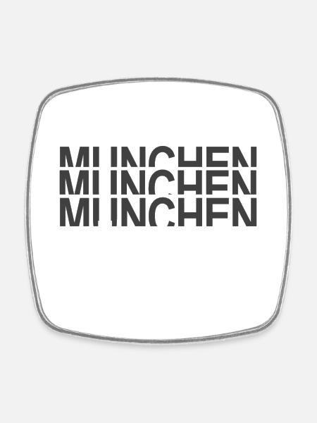 München - Viereckiger Kühlschrankmagnet - Weiß