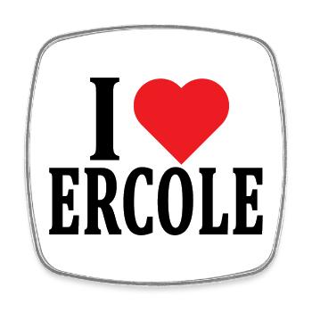T-Shirt Ich liebe Ercole T-Shirt Geschenkidee - Viereckiger Kühlschrankmagnet - Weiß - Vorne