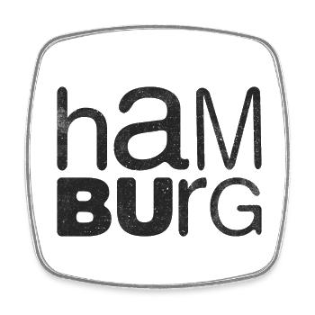 Hambourg Nord Hanséatique Ville Souvenir Hambourg - Magnet carré - blanc - Devant
