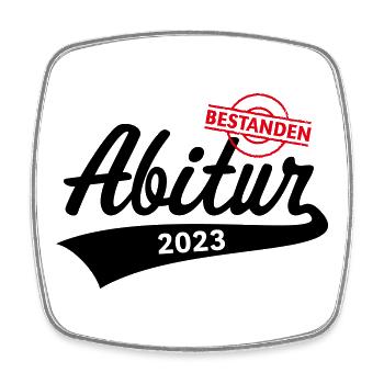 Abitur 2023 Bestanden (Abiturient / Abi) - Viereckiger Kühlschrankmagnet - Weiß - Vorne