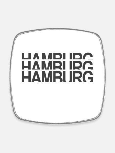 Hamburg - Viereckiger Kühlschrankmagnet - Weiß