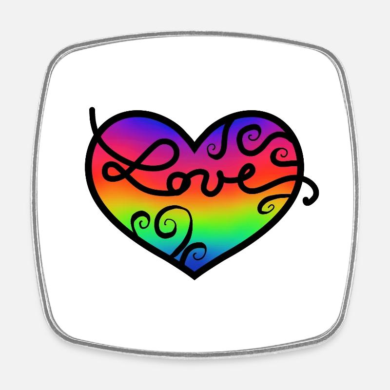 love - Magnet carré - blanc