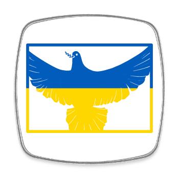 Friedenstaube Ukraine Krieg Frieden - Viereckiger Kühlschrankmagnet - Weiß - Vorne