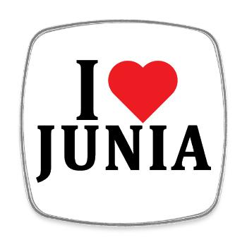 t-shirt I love Junia t-shirt gift idea - Square fridge magnet - white - Front