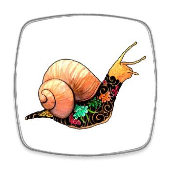 Yakuza Snail - Square fridge magnet - white - Front