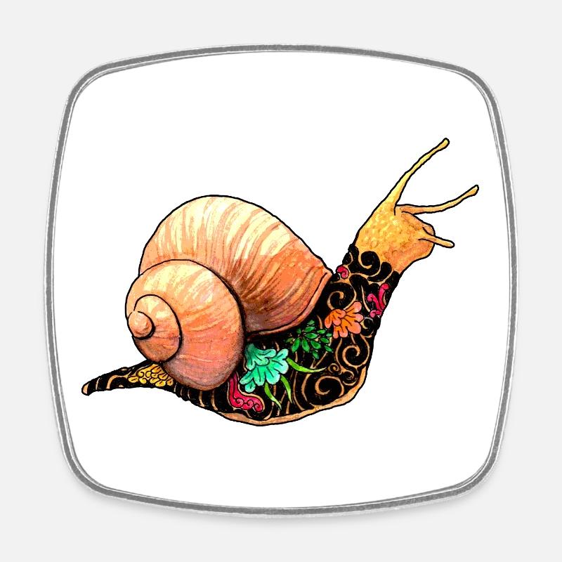Yakuza Snail - Square fridge magnet - white