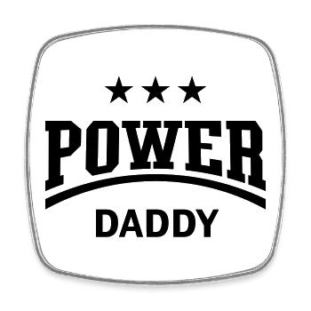 Power Daddy (Papa, Papa, Père, Fête des Pères / Noir) - Magnet carré - blanc - Devant