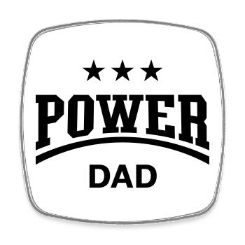 Power Dad (Papa / Papi / Vater / Vatertag / Black) - Viereckiger Kühlschrankmagnet - Weiß - Vorne