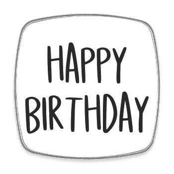 Happy Birthday GGeburtstag Geschenk - Viereckiger Kühlschrankmagnet - Weiß - Vorne