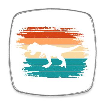 T Rex Dino Dinosaur - Square fridge magnet - white - Front
