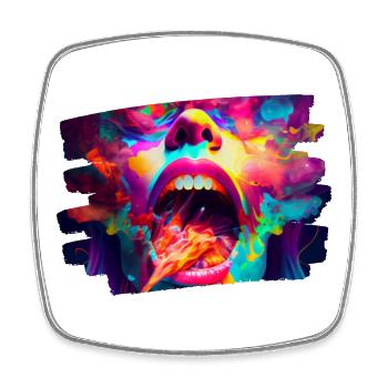 kunst kreativ lustig horror monster techno party - Viereckiger Kühlschrankmagnet - Weiß - Vorne
