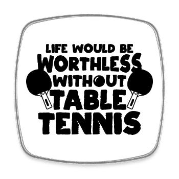 Table tennis passion - Square fridge magnet - white - Front