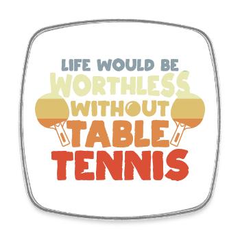 Ping Pong Motivation - Square fridge magnet - white - Front