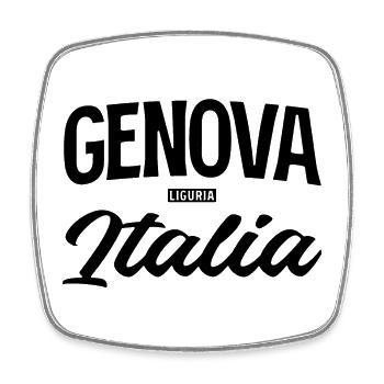 Conception de la Ligurie de Genova avec lettrage italien - Magnet carré - blanc - Devant